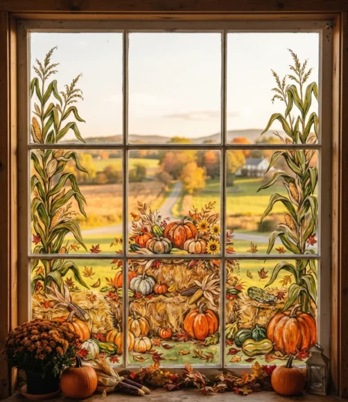 Fall Window Painting Ideas