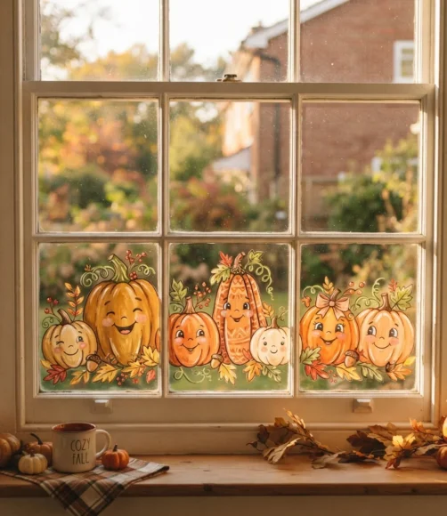 Fall Window Painting Ideas