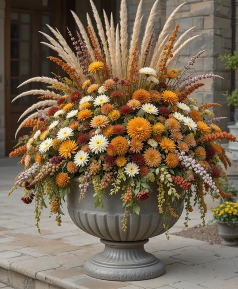 Fall Planters for Front Porches