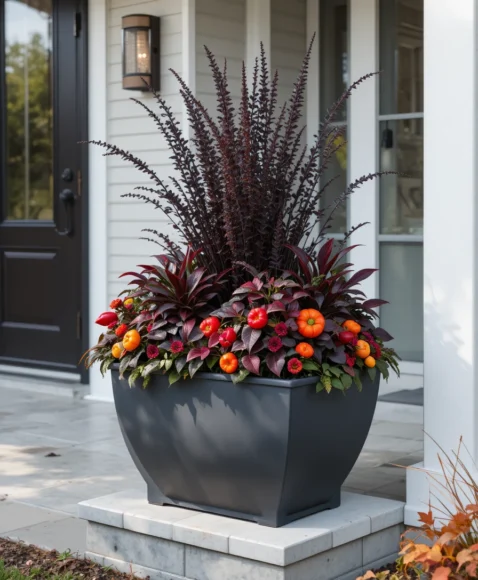 Fall Planters for Front Porches