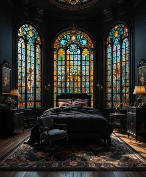 Black Nouveau Bedroom