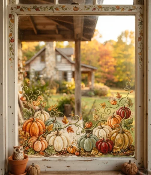 Fall Window Painting Ideas