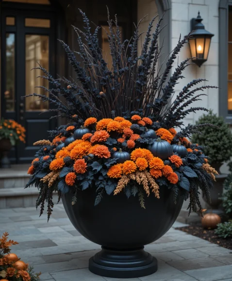 Fall Planters for Front Porches