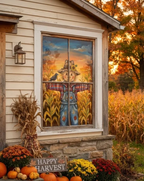 Fall Window Painting Ideas