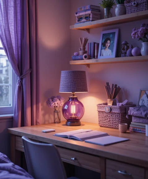 Purple Dorm Room