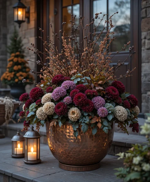Fall Planters for Front Porches