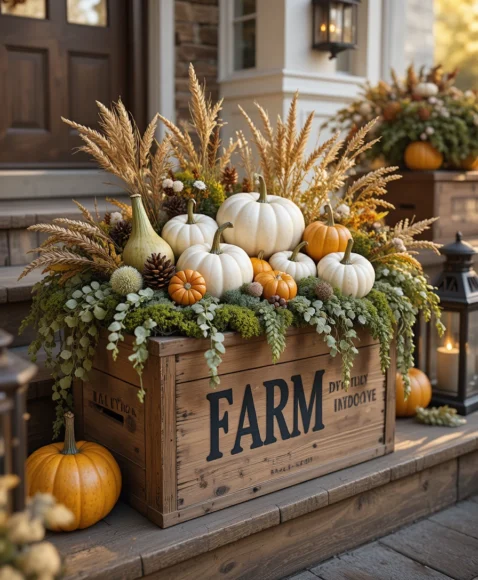 Fall Planters for Front Porches