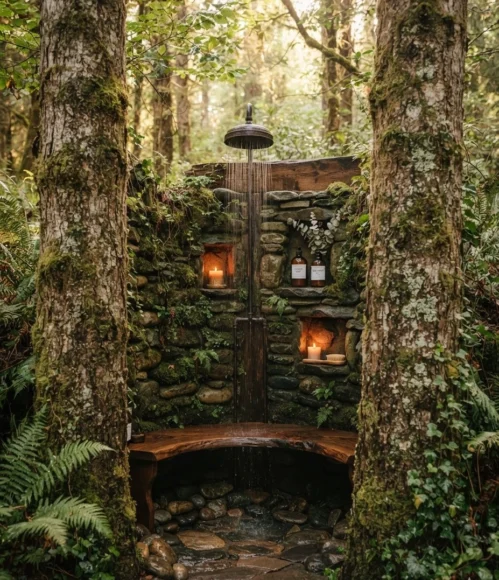 Enchanted Forest Tree-Trunk Shower