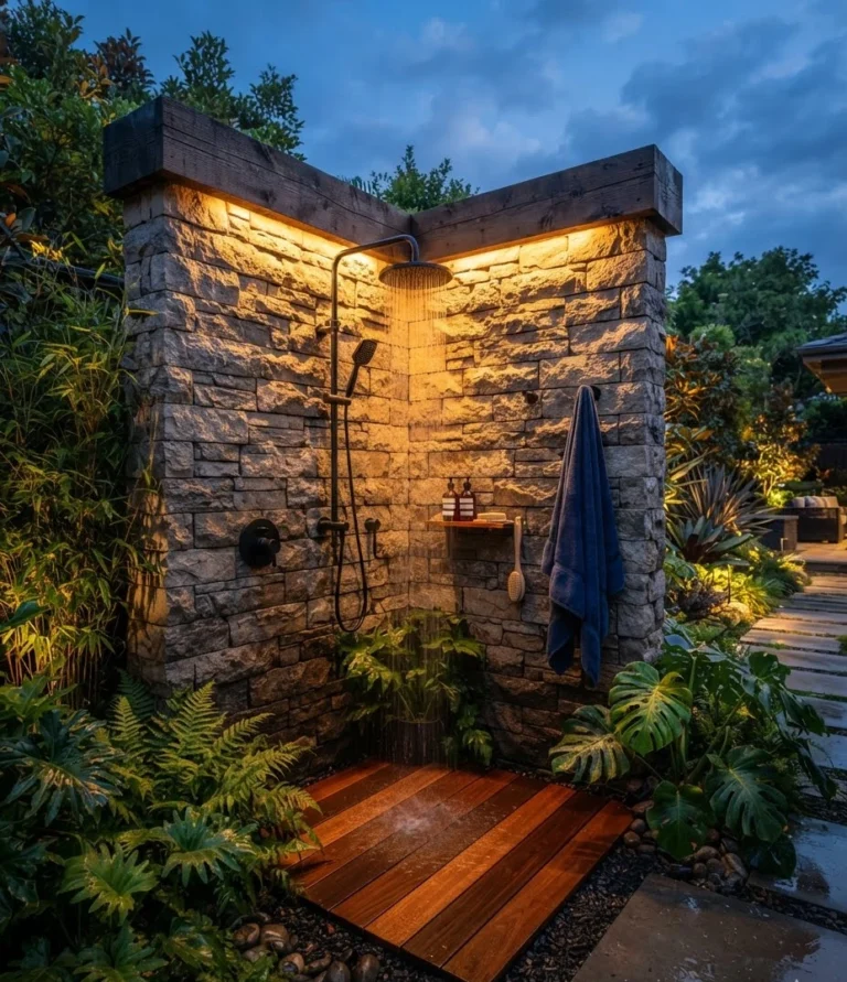 Sculptural Corner Shower