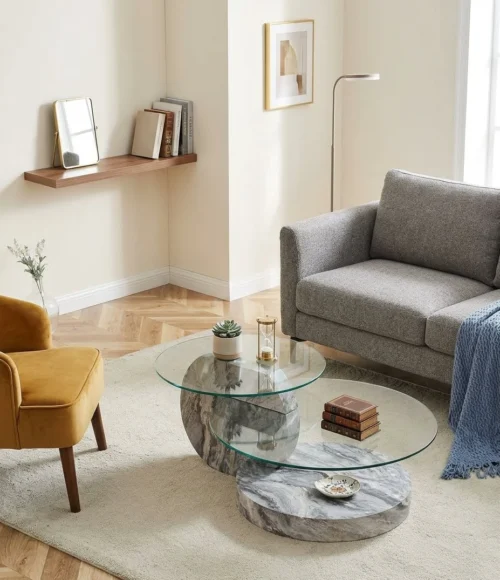 42 Round Glass Coffee Table