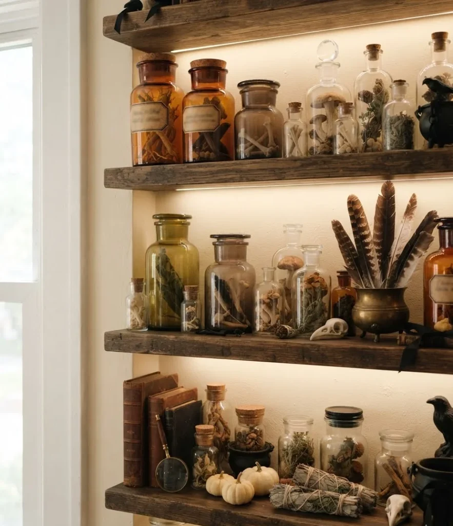 Amber Specimen Jar Shelf Styling
