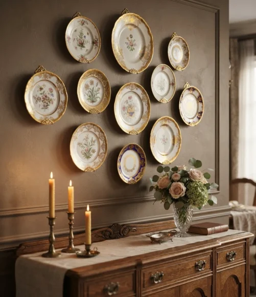 Antique Gold-Rimmed Plates