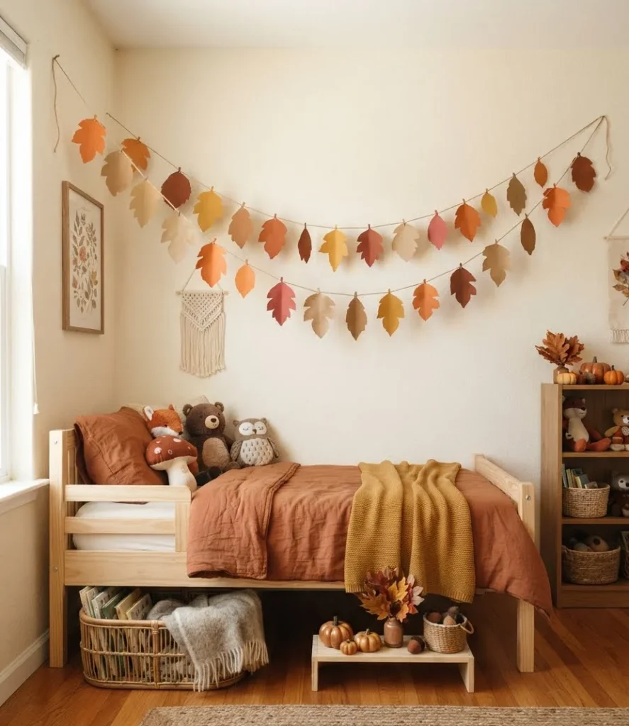 Autumn Leaf Paper Garland for a Kids' Space