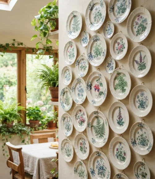 Botanical Transferware Plates