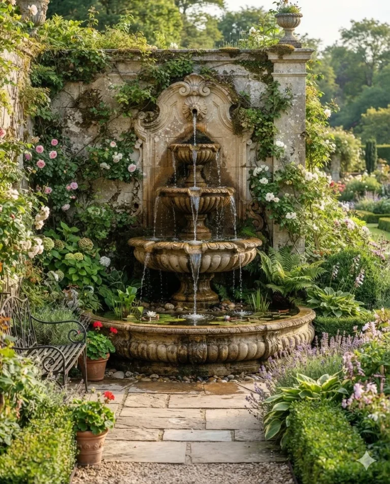 Cascading Three-Bowl Fountain