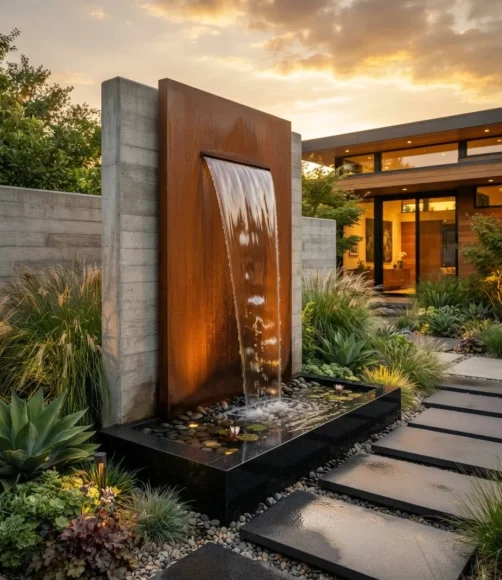 Corten Steel Vertical Sheet Fountain