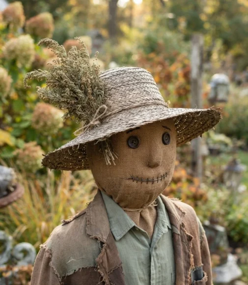 Dried Sweet Annie Bouquet Tucked in the Hat Brim
