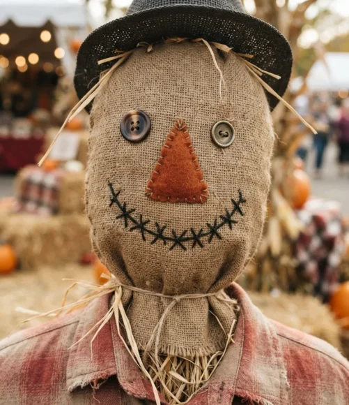 Felt Triangle Patch Face on Burlap