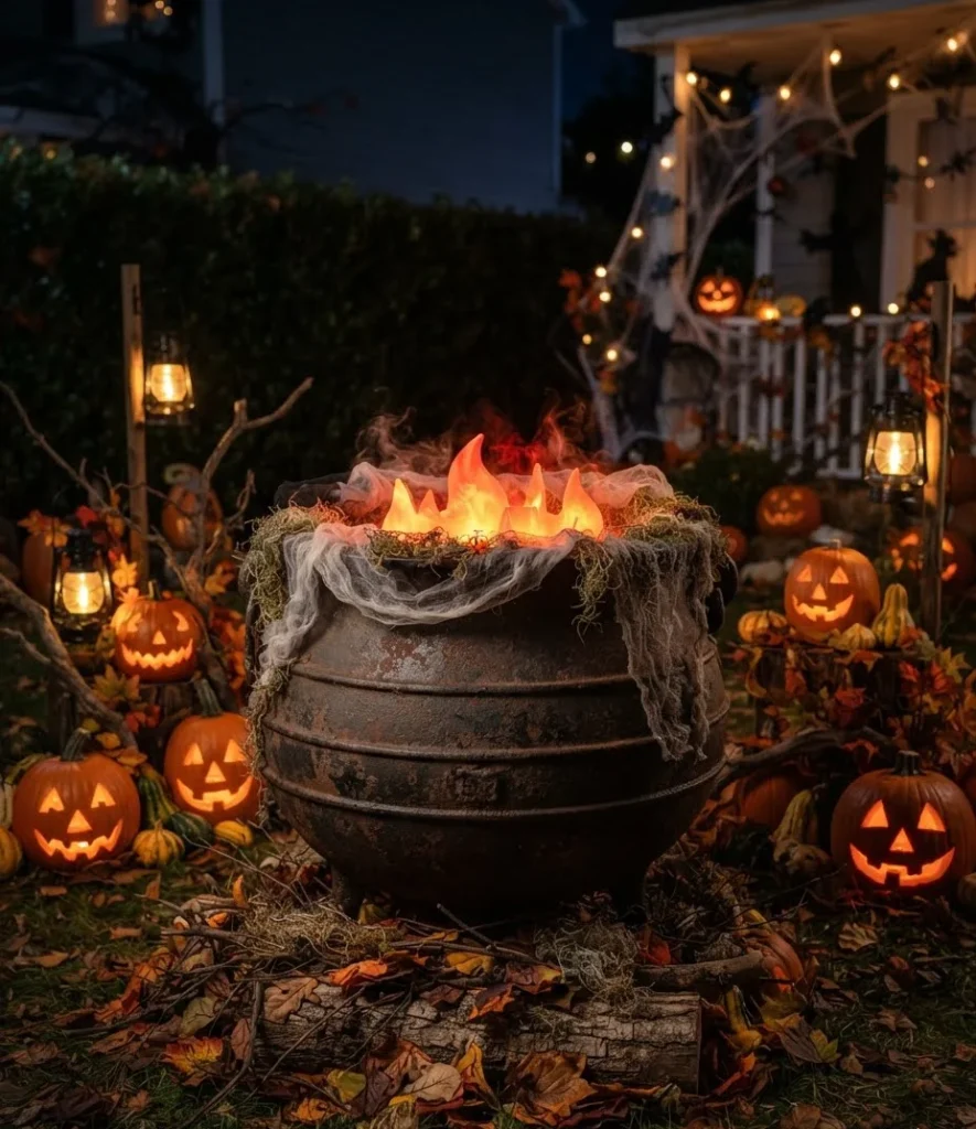 Firepit Cauldron Glow with LED Flame Insert