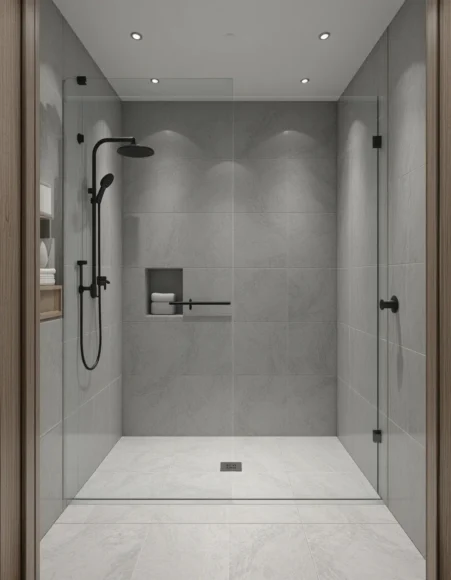 Fixed Partial Glass Divider Wet Room