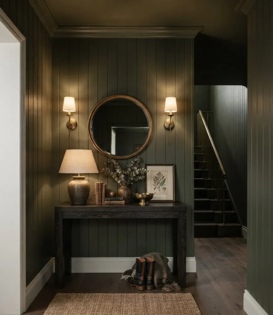 Forest Green Shiplap Entryway