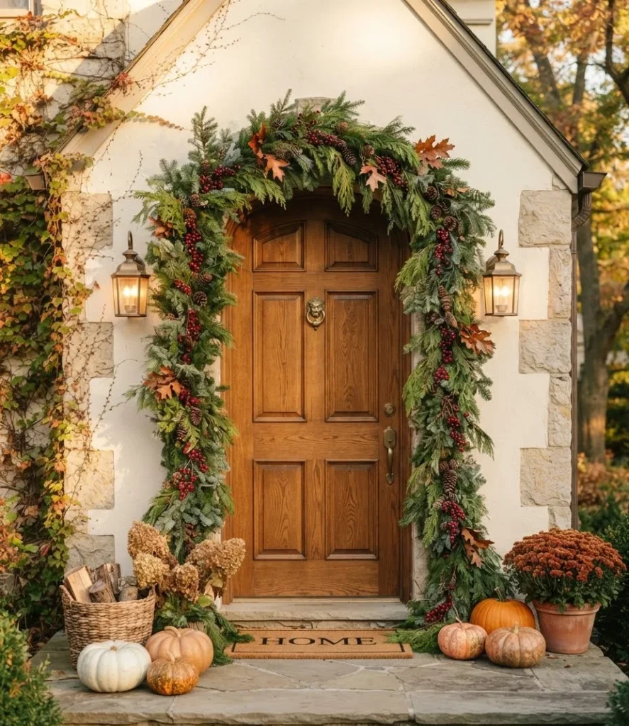 Fresh Cranberry and Greenery Doorway Garland