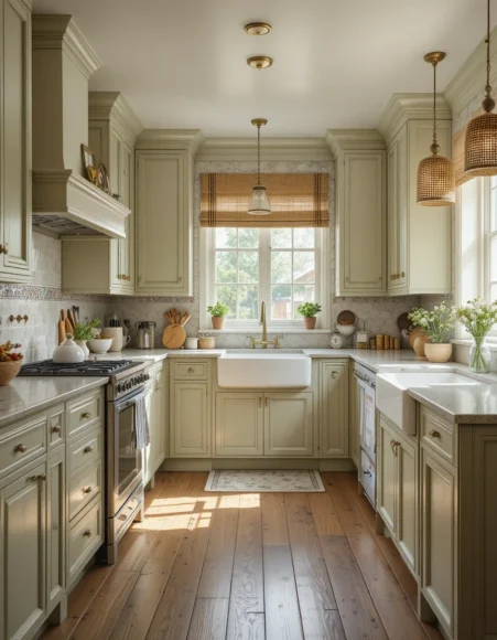 Full Sage Cottage Kitchen