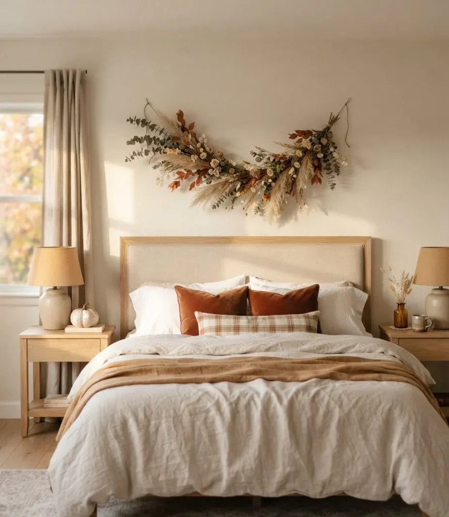 Garland Hung Above a Headboard