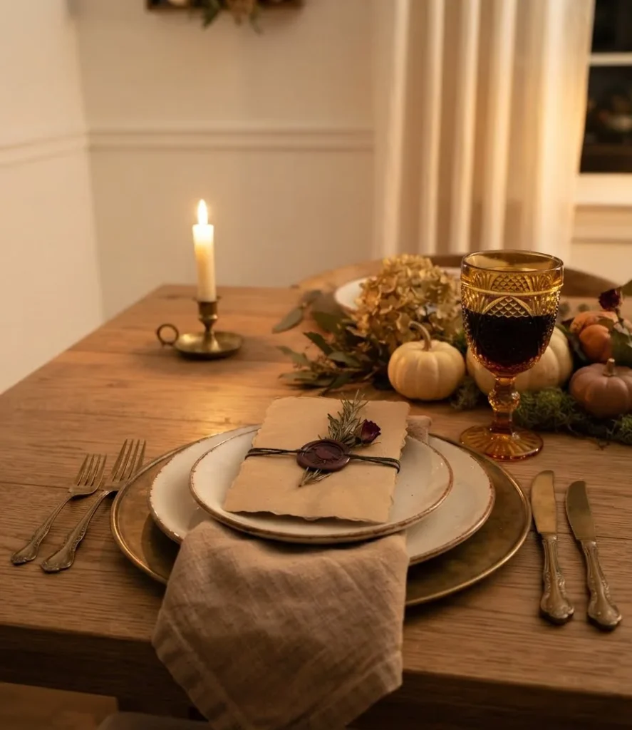 Haunted Dinner Place Settings with Wax Seal Cards