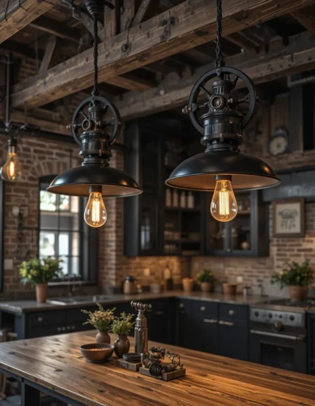 Industrial Pulley System Pendant Duo
