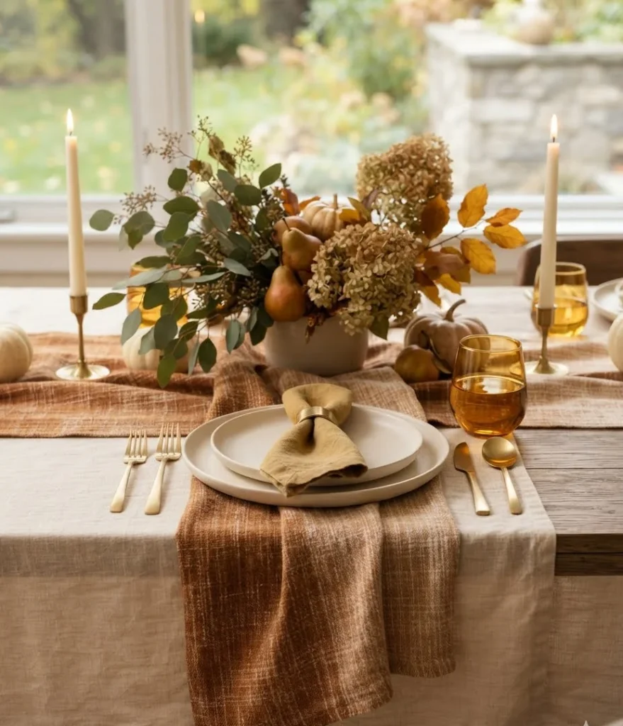 Layered Autumn Table Linens