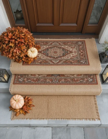 Layered Doormat Trio at the Entrance