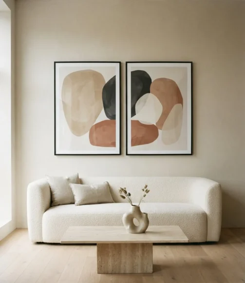 Minimalist Two-Frame Oversized Diptych