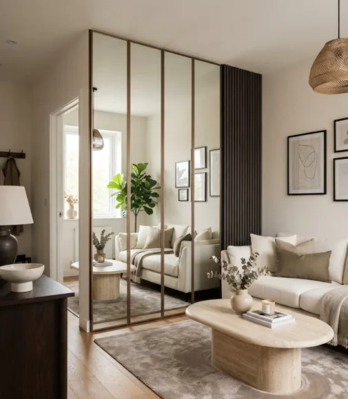 Mirror Panel Divider Wall