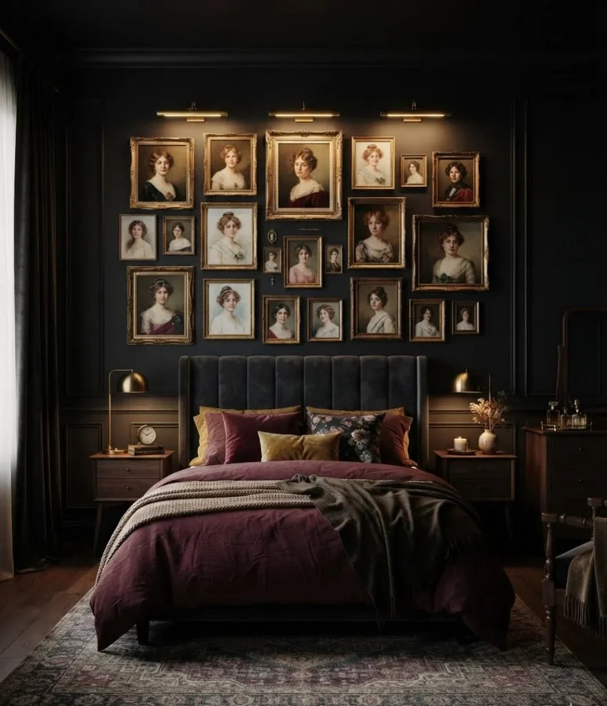 Moody Gallery Wall of Feminine Portraits