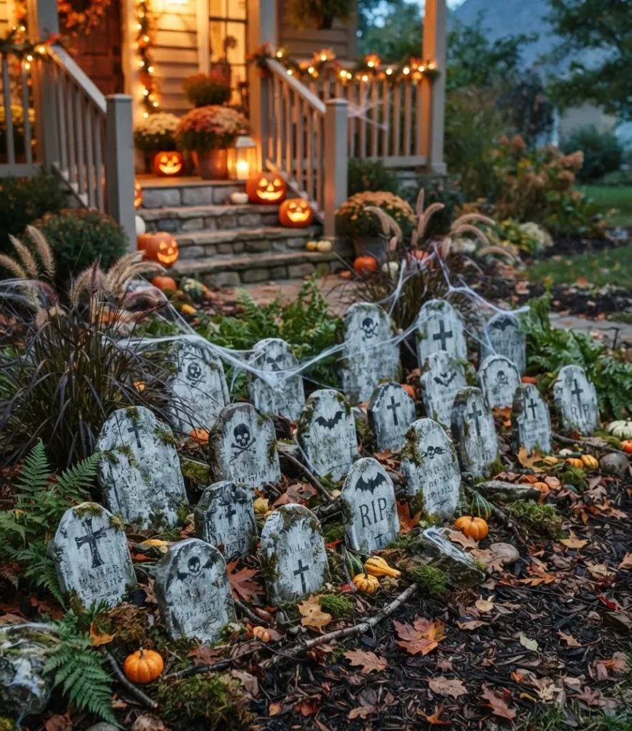 Painted Rock Gravestone Border