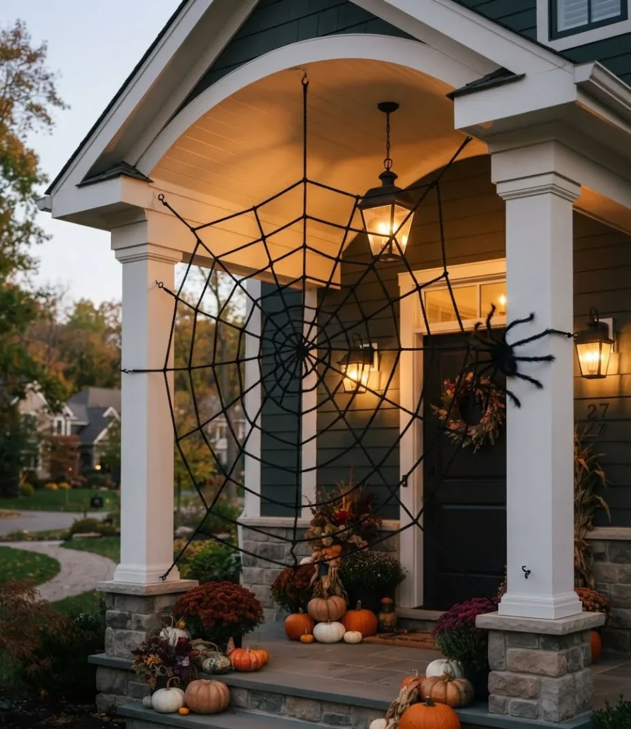 Rope Spiderweb Stretched Across the Porch
