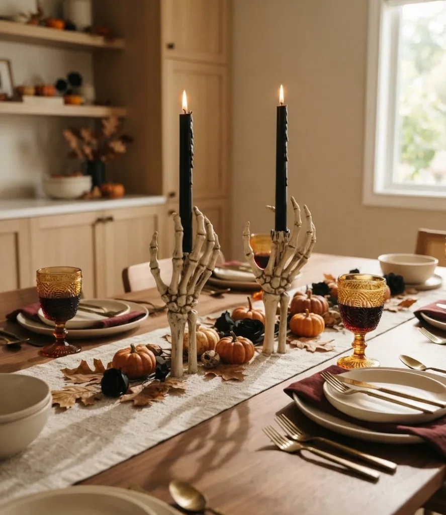 Skeleton Hand Taper Candle Holders