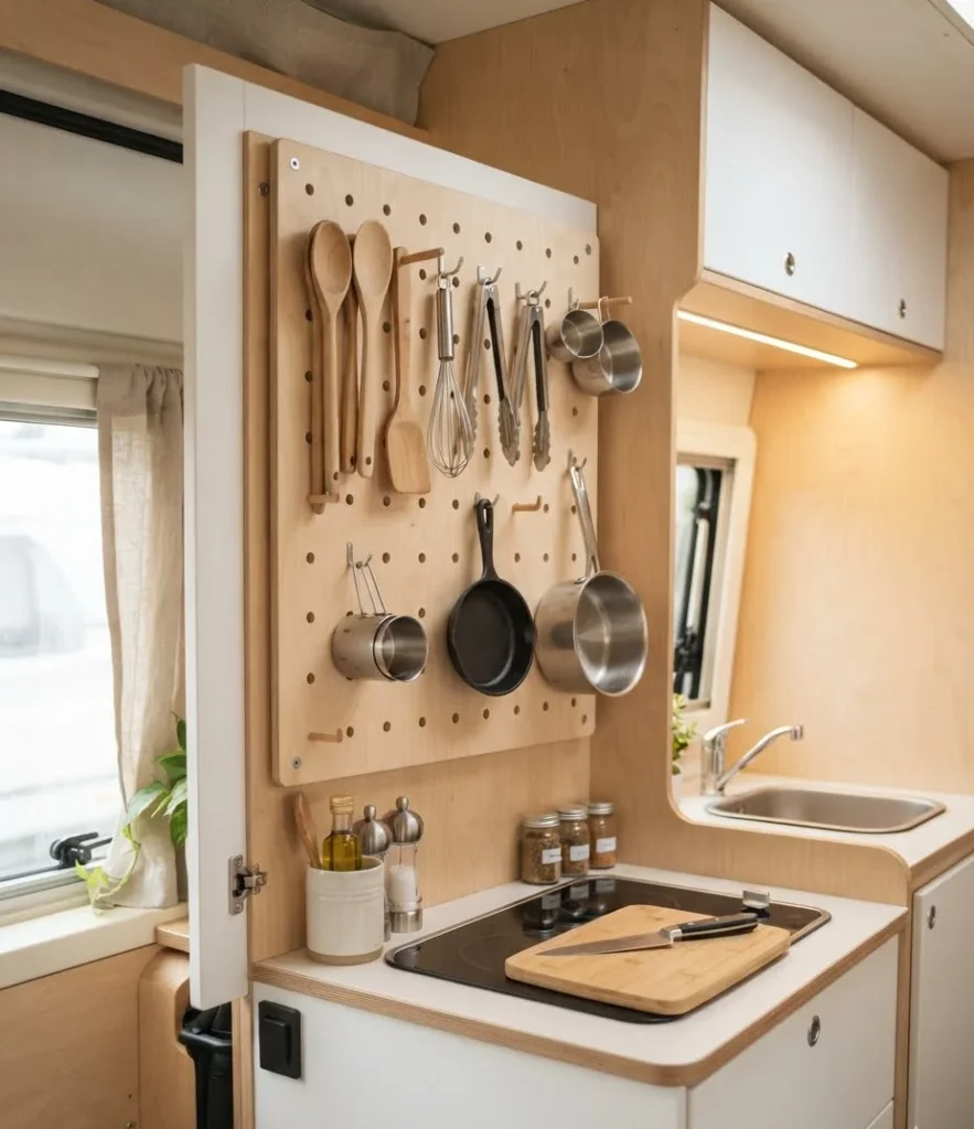 Small Pegboard for Kitchen Tools