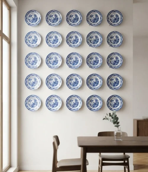 Symmetrical Grid of Matching Blue