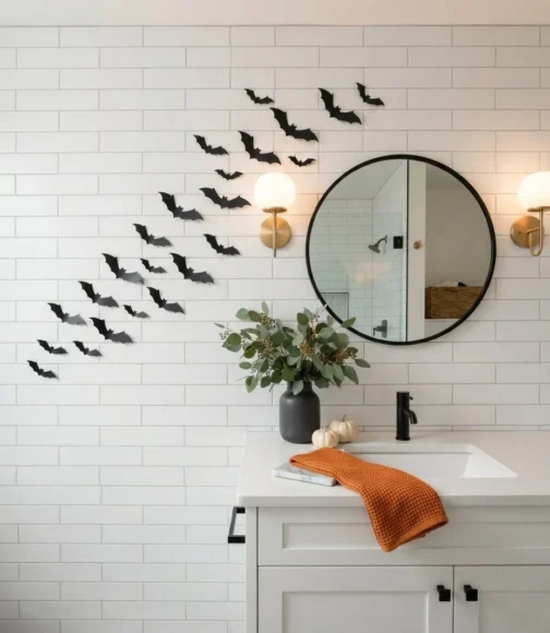 Vinyl Bat Decal Tile Accent