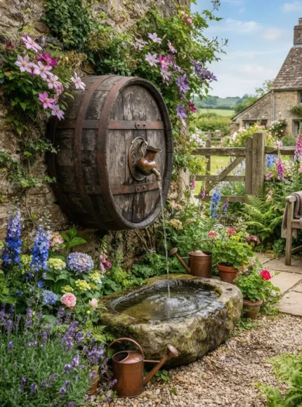 Wooden Barrel Farmhouse Spout