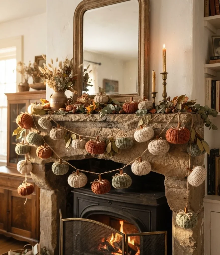 3D Ribbed Crochet Pumpkin String