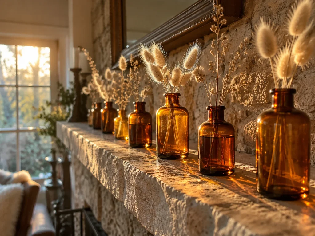 Amber Apothecary Bottle Row
