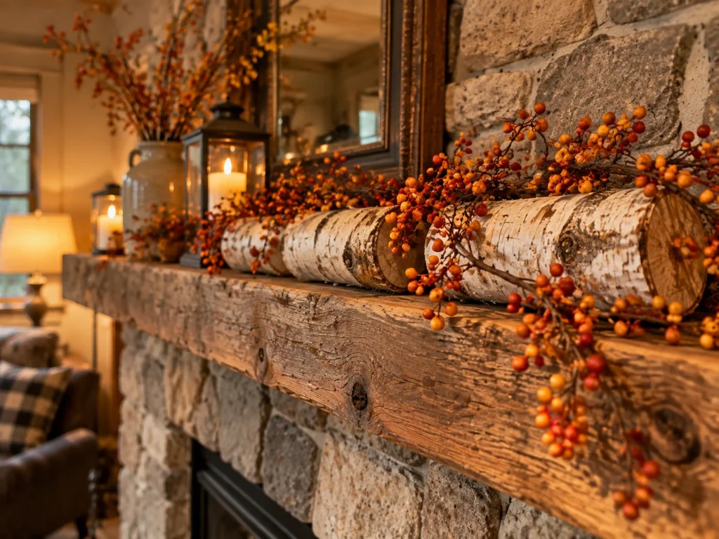 Birch Logs and Foraged Bittersweet