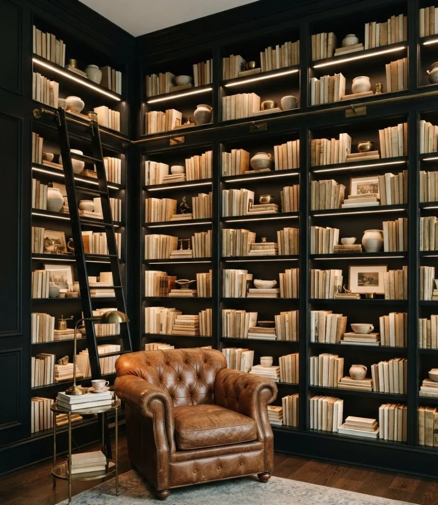 Black Built-In Library Wall