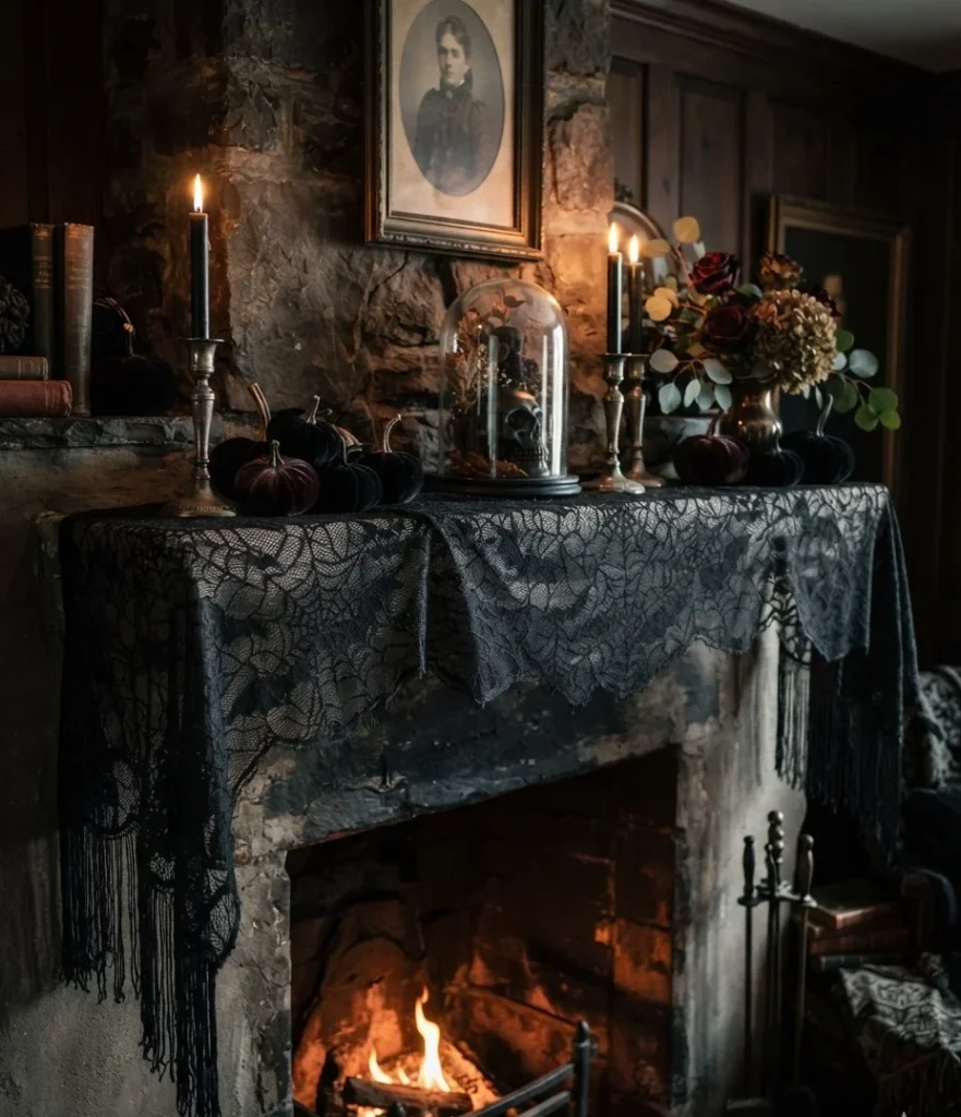 Black Lace Mantle Scarves