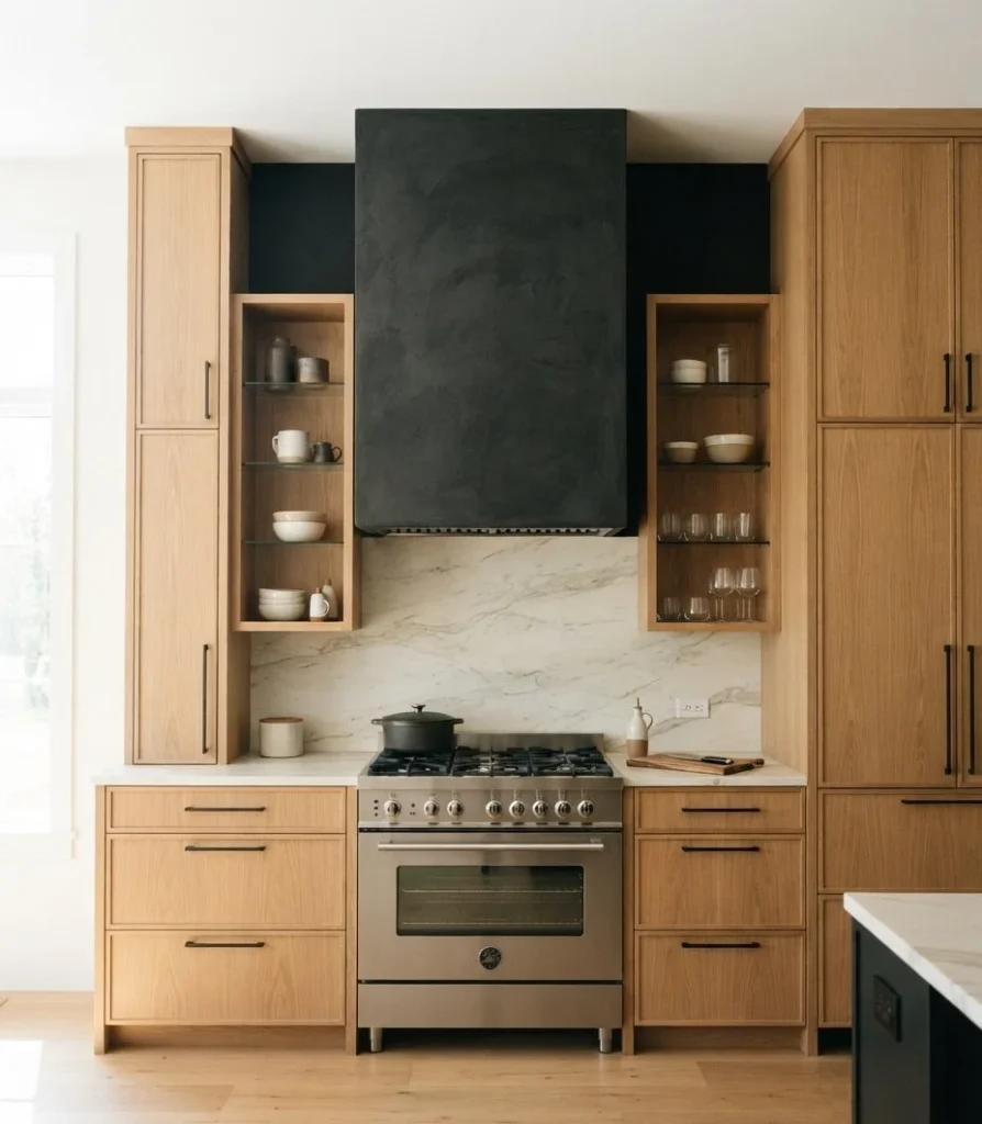 Black Wall Behind the Range Hood
