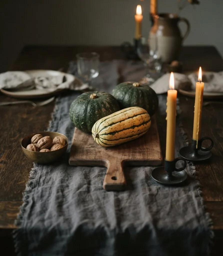 Charcoal Linen with Winter Squash
