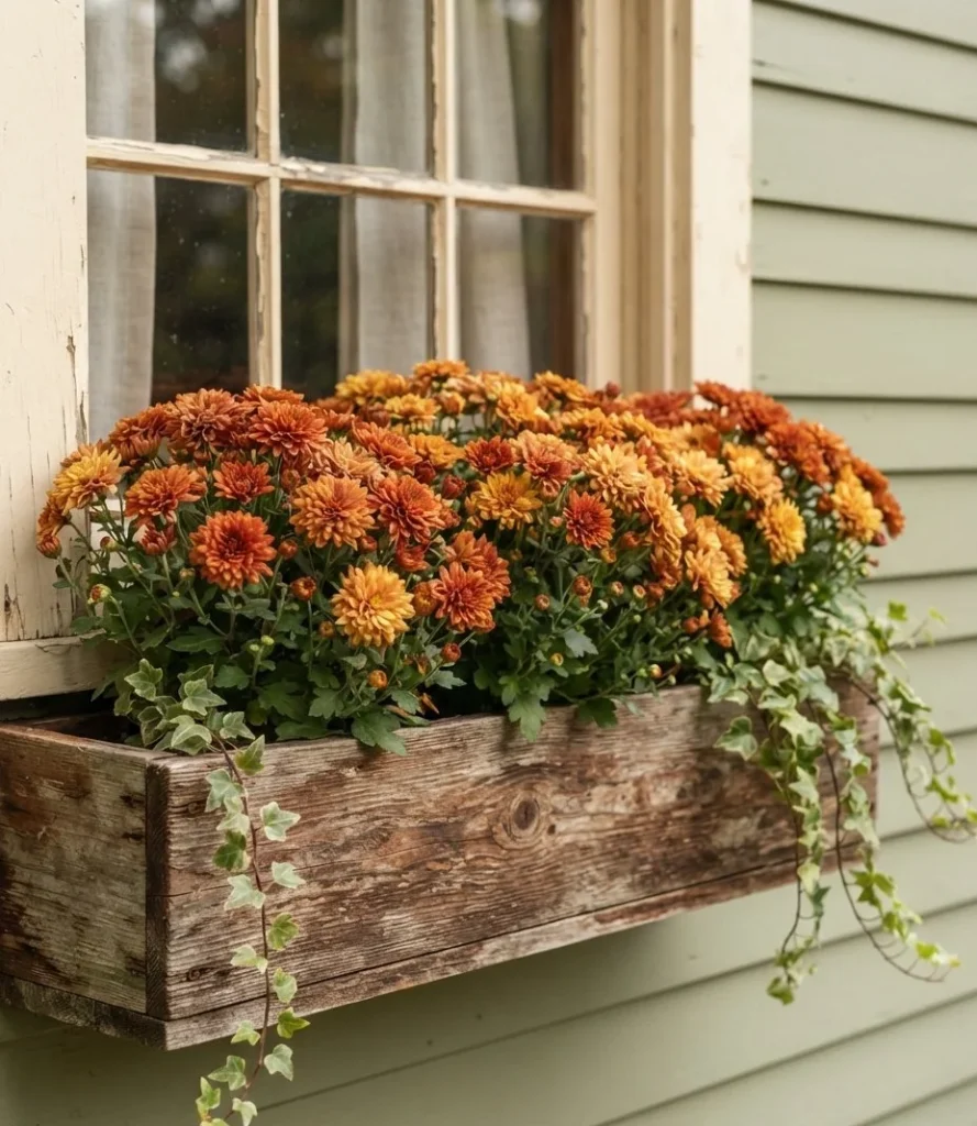 Classic Mums With Trailing Ivy